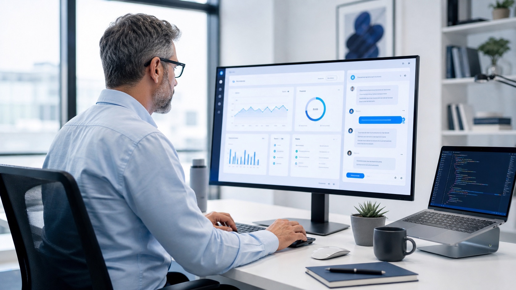 Enterprise engineer developing an AI-enabled business platform and operational dashboard